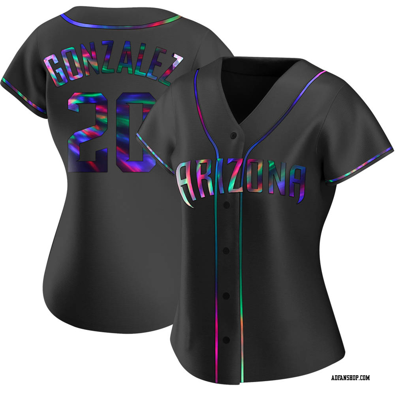 Black Holographic Luis Gonzalez Women's Arizona Diamondbacks Alternate Jersey - Replica Plus Size