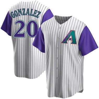 Cream/Purple Luis Gonzalez Youth Arizona Diamondbacks Alternate Cooperstown Collection Jersey - Replica