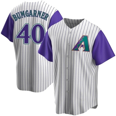Cream/Purple Madison Bumgarner Youth Arizona Diamondbacks Alternate Cooperstown Collection Jersey - Replica