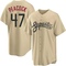 Gold Matt Peacock Men's Arizona Diamondbacks 2021 City Connect Cool Base Jersey - Replica Big Tall
