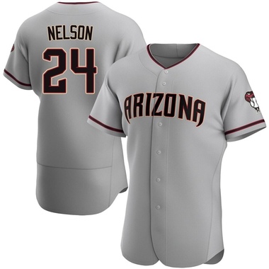 Gray Kyle Nelson Men's Arizona Diamondbacks Road Jersey - Authentic Big Tall