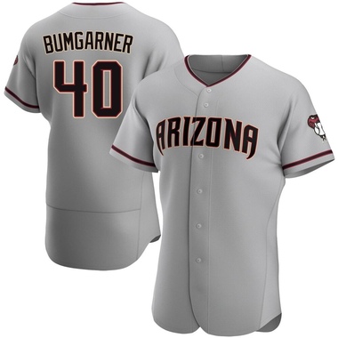 Gray Madison Bumgarner Men's Arizona Diamondbacks Road Jersey - Authentic Big Tall
