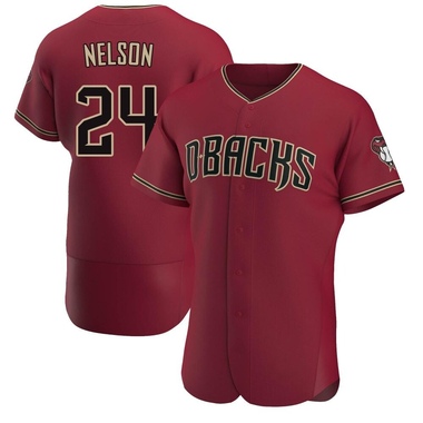 Kyle Nelson Men's Arizona Diamondbacks Crimson Alternate Jersey - Authentic Big Tall