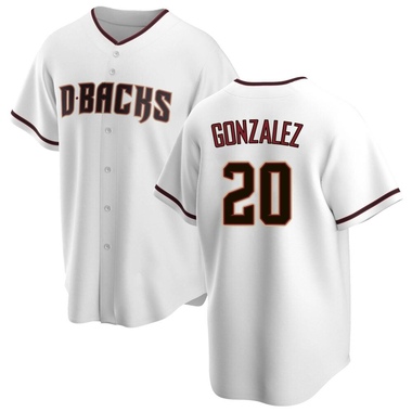 White Luis Gonzalez Men's Arizona Diamondbacks Home Jersey - Replica Big Tall